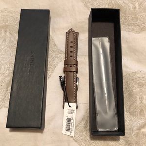 NWT Shinola 18MM DARK BROWN LEATHER WATCH STRAP